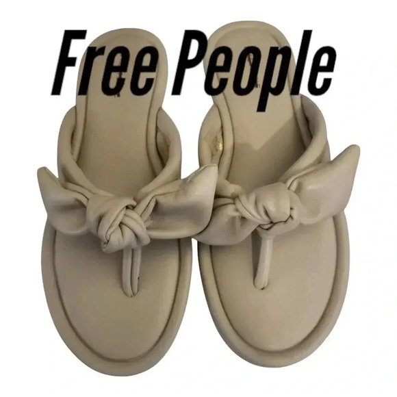 Free People Gray Brynn Bow Women’s Sandals Shoes Made in Italy SZ: 10 - Picture 1 of 7
